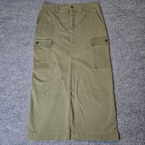 Jason Wu Maxi Cargo Utility Skirt Green Size Medium Front‎ Slit